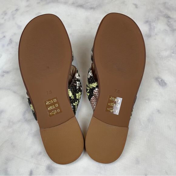 Madewell Skyler Snake Padded Cross Strap Slide Sandals NWOB - Picture 8 of 11
